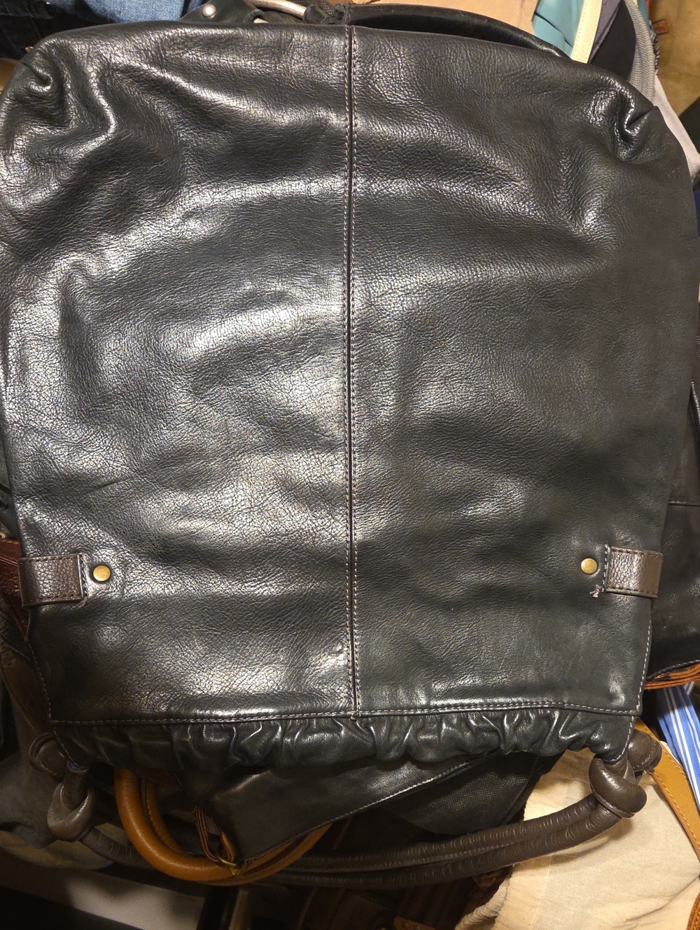Alfani Black Leather Hobo Bag